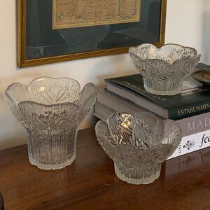 Set of 3 'Cow Parsley' candle holders